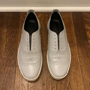 Rag & Bone Light Gray Wingtip Slip-On Sneakers.